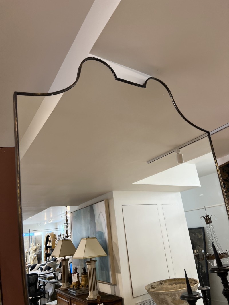 Large Brass Italian Shield Mirror - Image 4