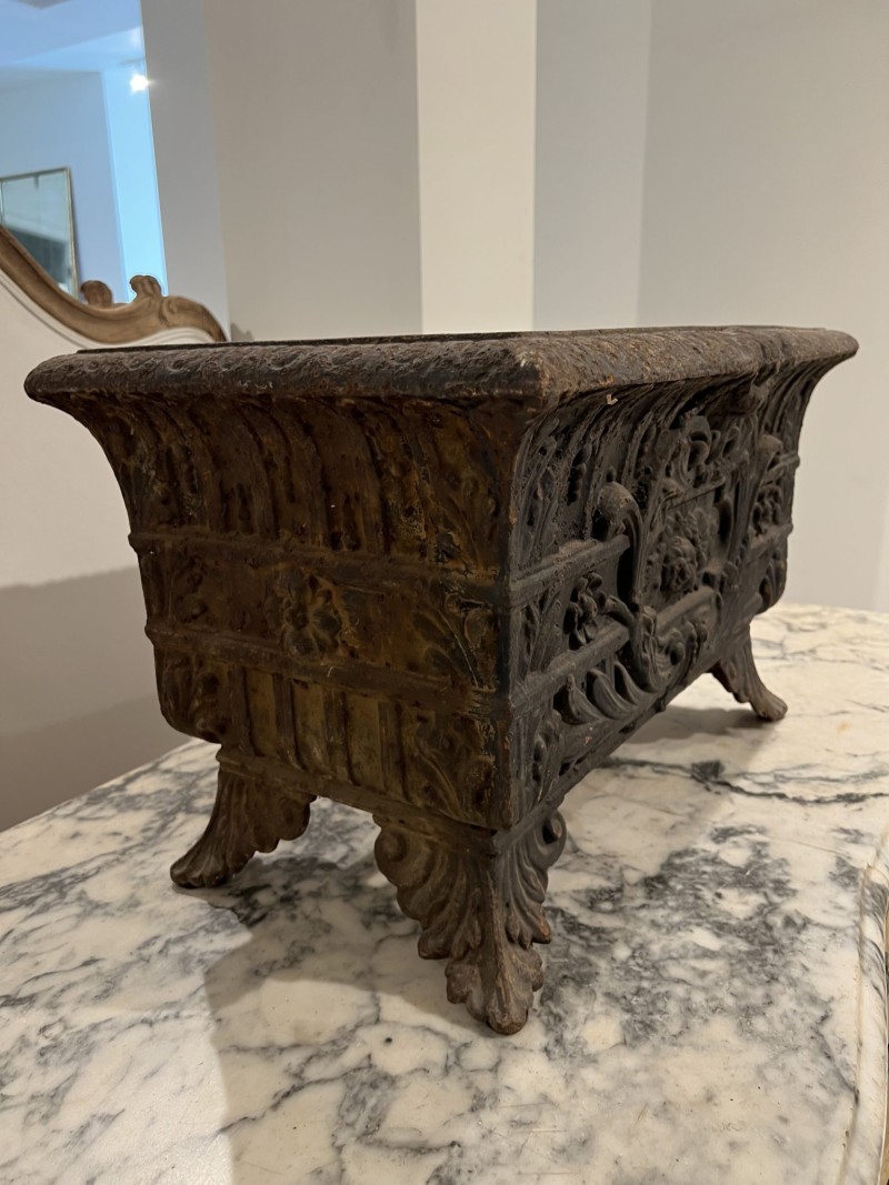 18c Black Rectangular Directoire Iron Jardiniere - Image 3