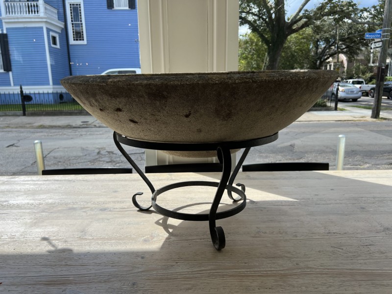 Large Jardiniere with Black Iron Stand - Image 2