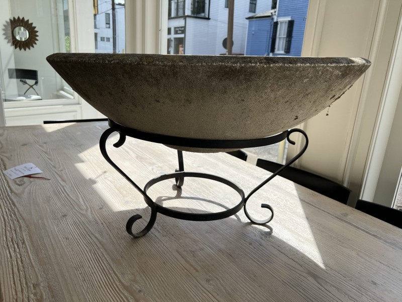 Large Jardiniere with Black Iron Stand - Image 6