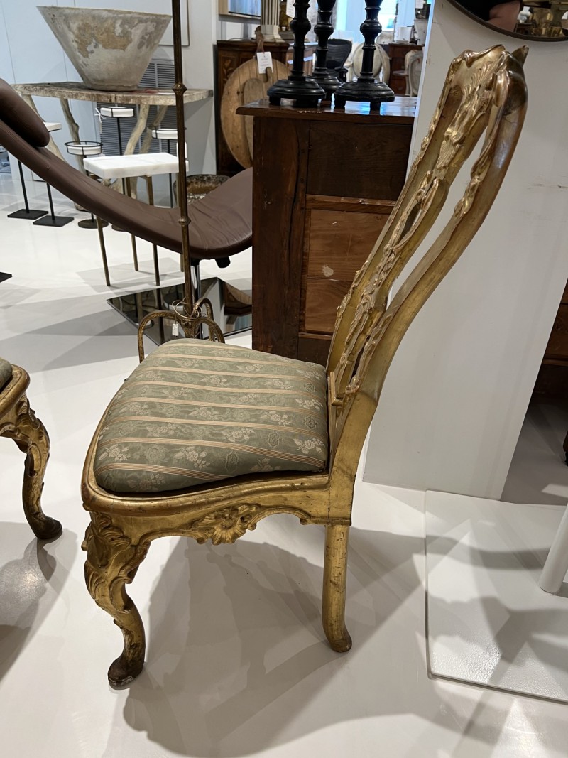 Set of 4 18c Italian Gilded Chairs from Lucca - Image 4