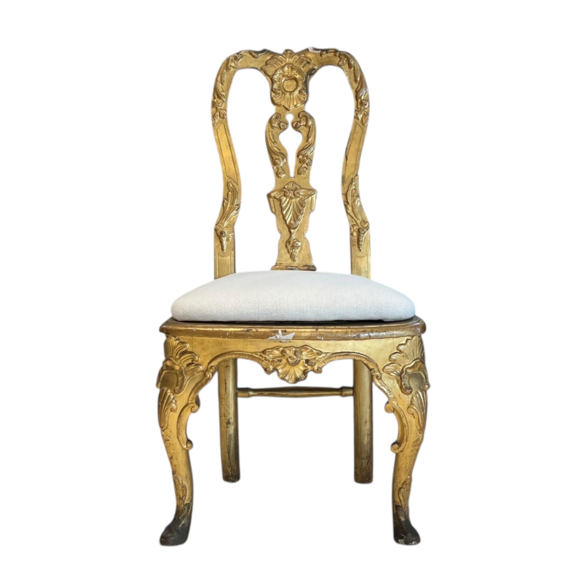 Set of 4 18c Italian Gilded Chairs from Lucca - Image 2
