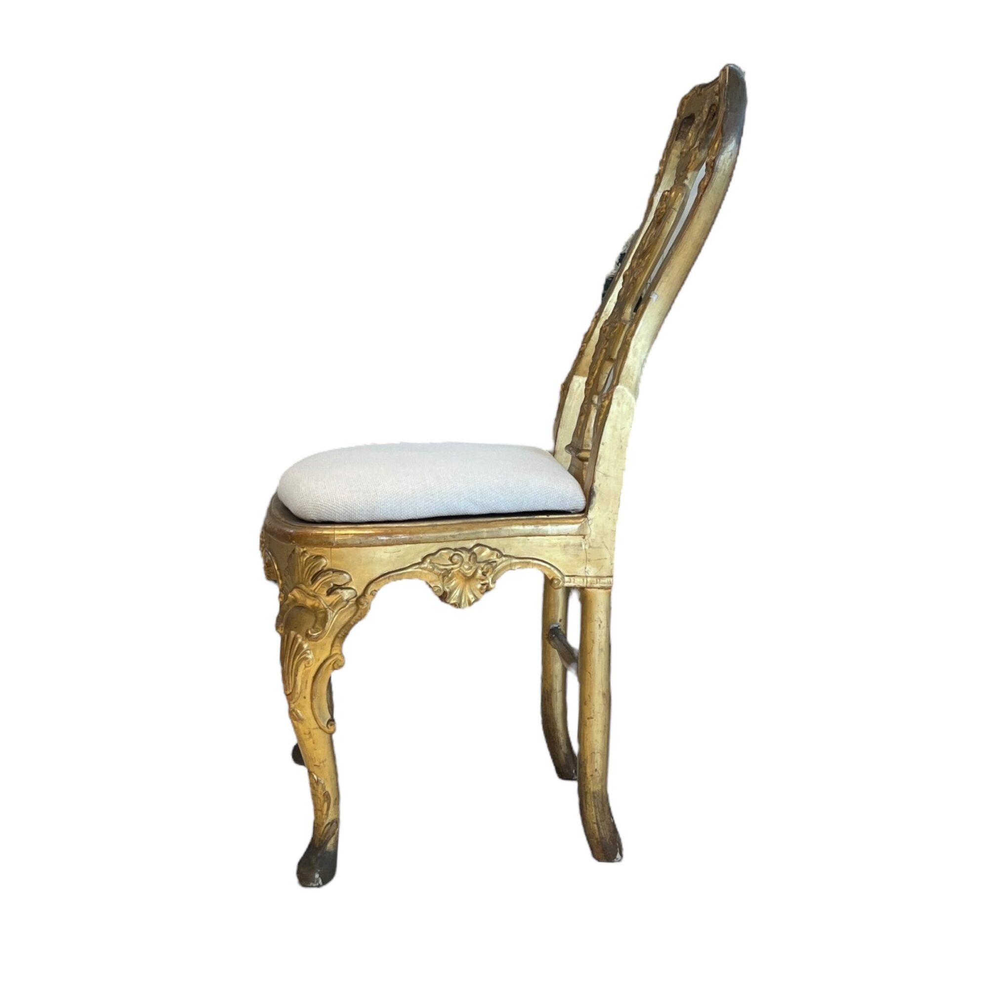 Set of 4 18c Italian Gilded Chairs from Lucca - Image 3