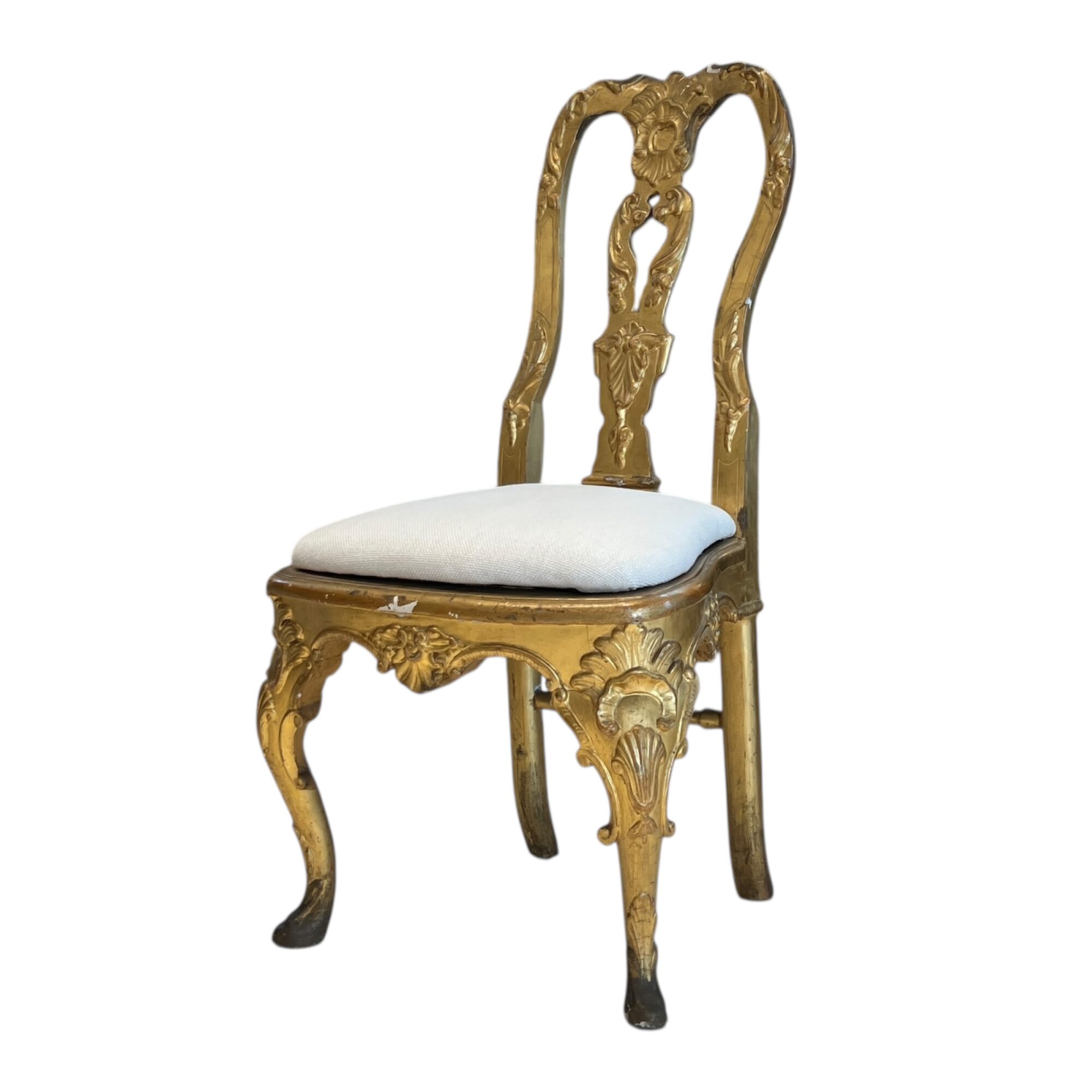 Set of 4 18c Italian Gilded Chairs from Lucca - Image 4
