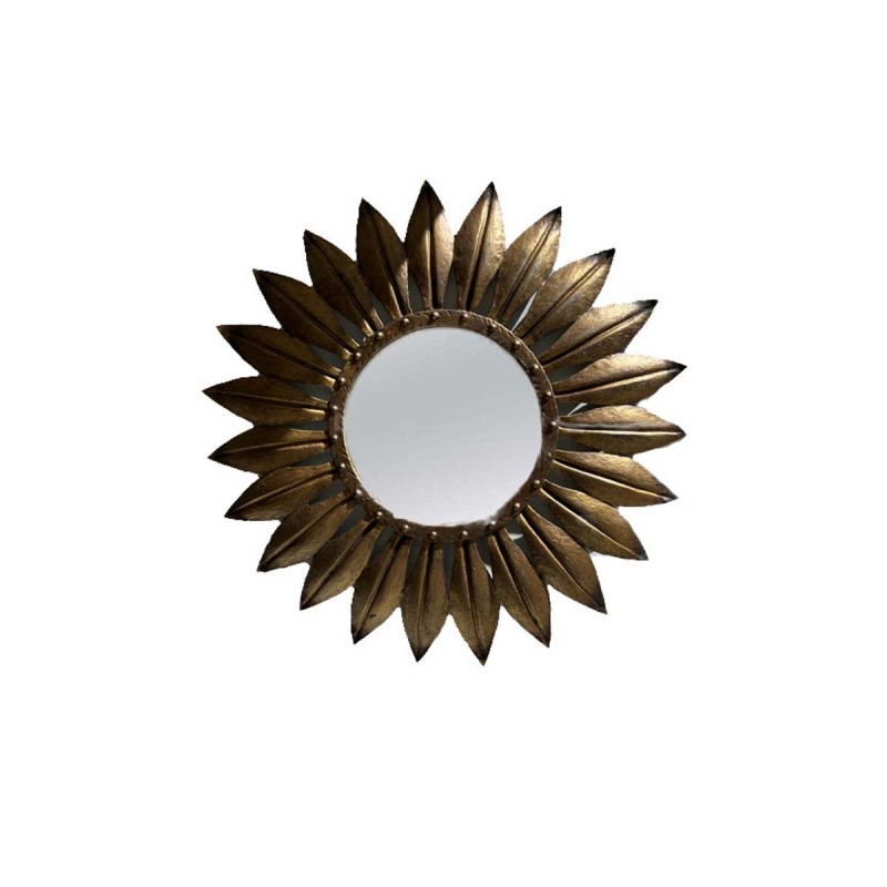 Large Gilded Iron Leaf Mirror