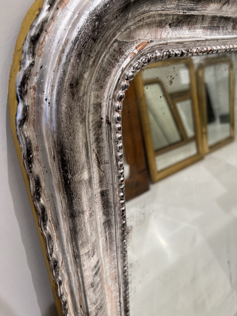 Large Louis Philippe Silver Mirror - Image 3