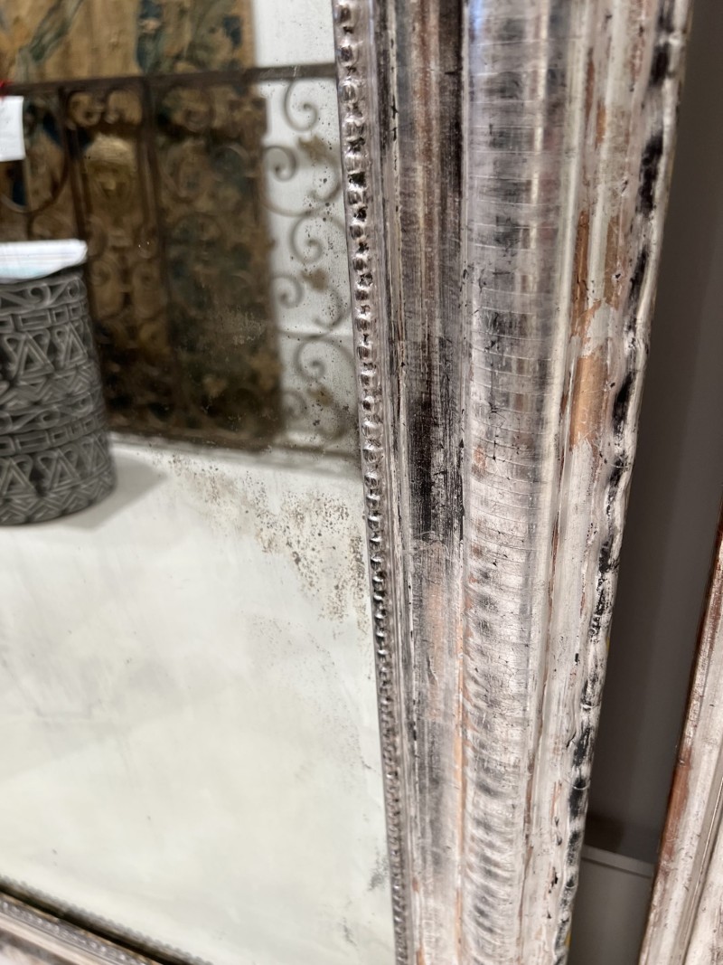 Large Louis Philippe Silver Mirror - Image 4