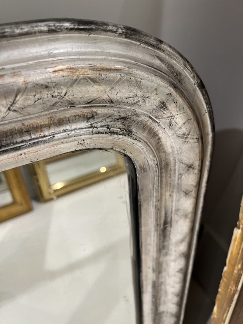 Small Louis Philippe Silver Mirror - Image 3