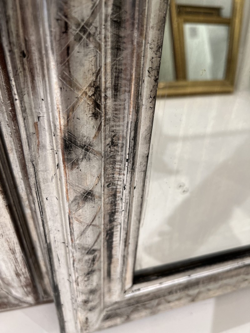 Small Louis Philippe Silver Mirror - Image 4