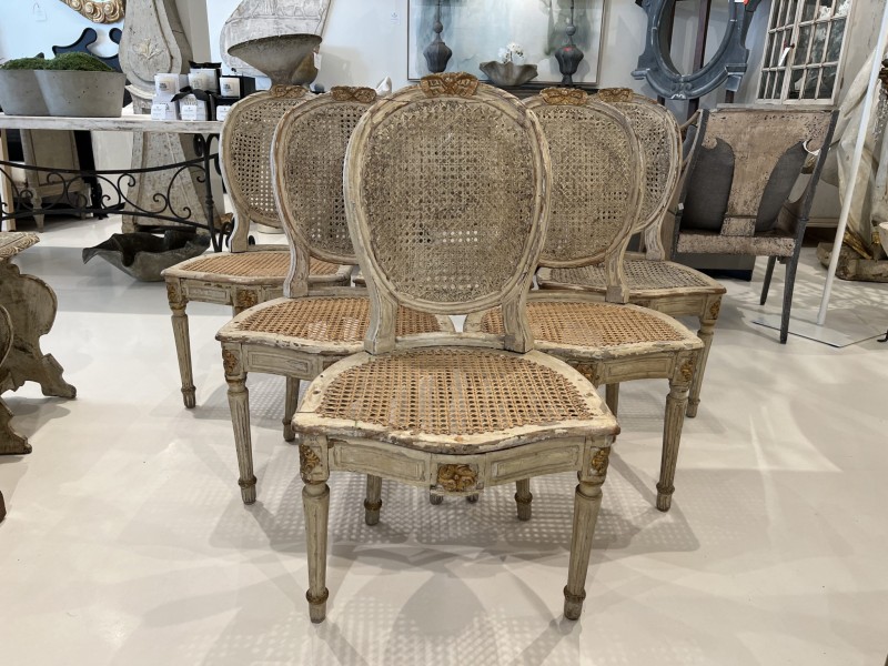 Set of 6 18c Louis XVI Caned Chairs - Image 13