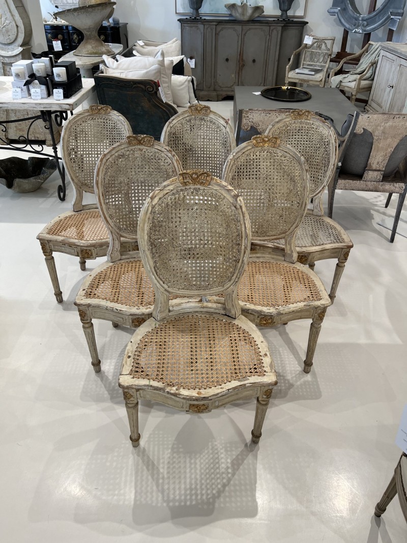 Set of 6 18c Louis XVI Caned Chairs - Image 12