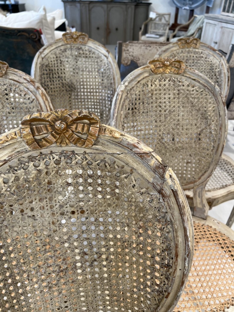 Set of 6 18c Louis XVI Caned Chairs - Image 11