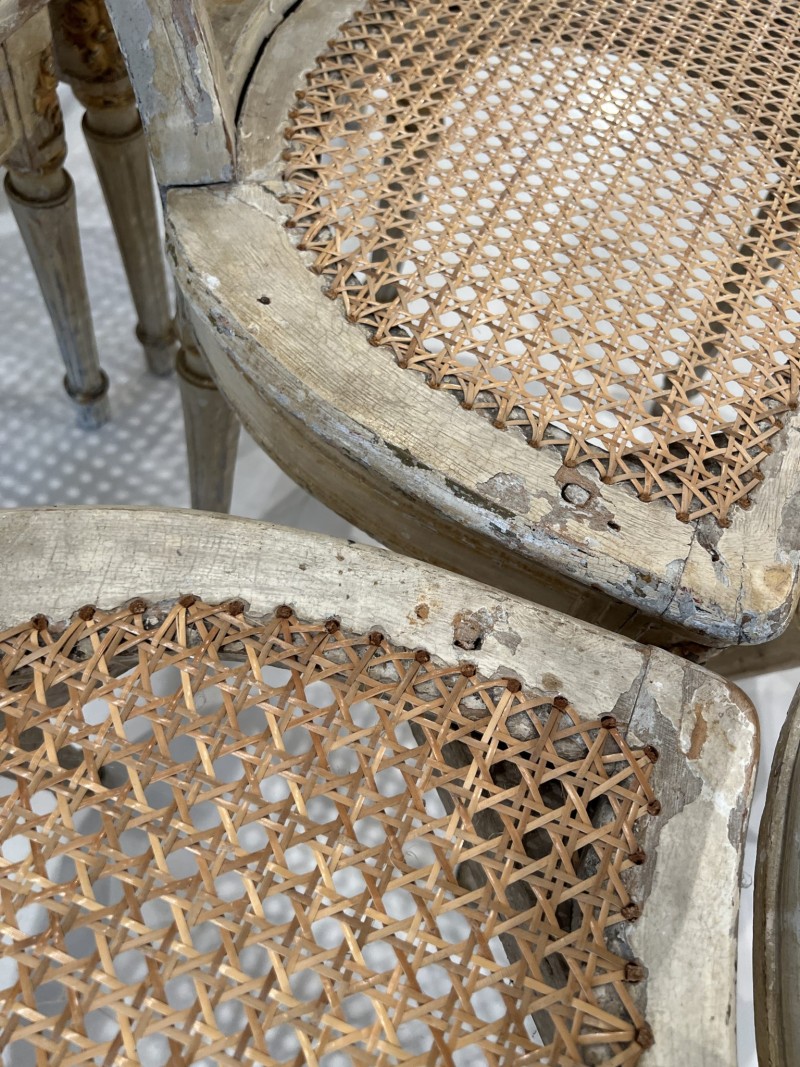 Set of 6 18c Louis XVI Caned Chairs - Image 10