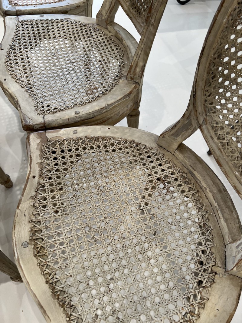 Set of 6 18c Louis XVI Caned Chairs - Image 8