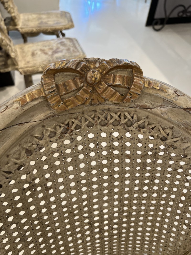 Set of 6 18c Louis XVI Caned Chairs - Image 2