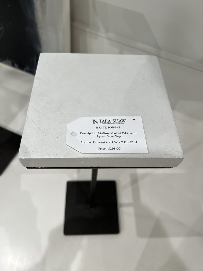 Medium Martini Table with Square Stone Top - Image 3