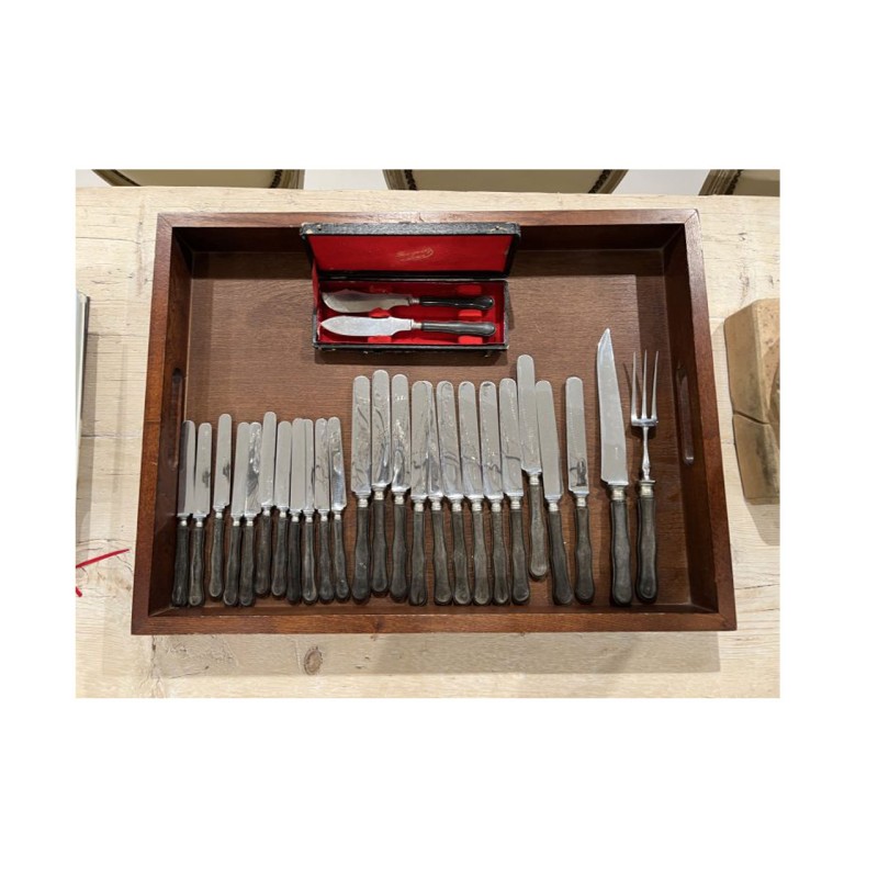 Large Set Of Wood Handled Knives