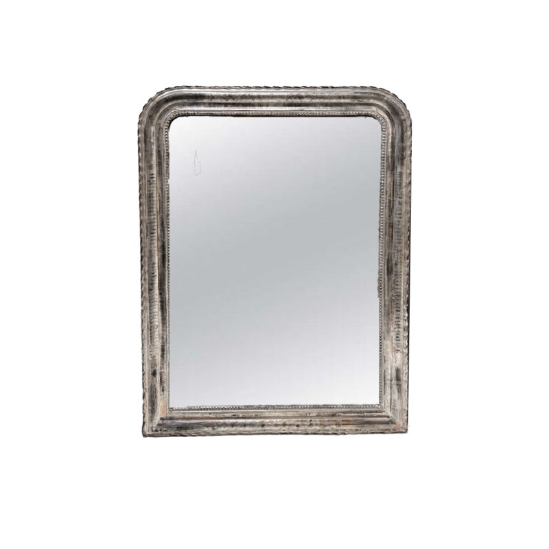 Large Louis Philippe Silver Mirror