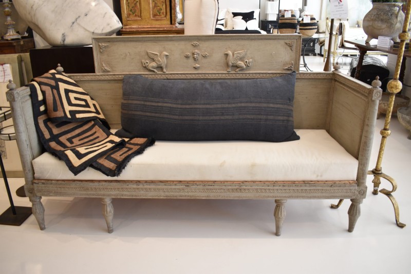 Swedish Bench with Neoclassical Carving - Image 2