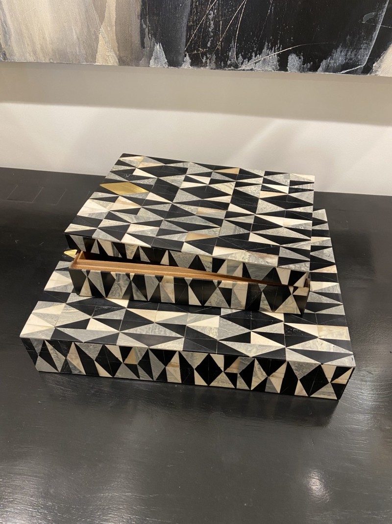 Decorative Brass Diamond Inlay Box - Image 2