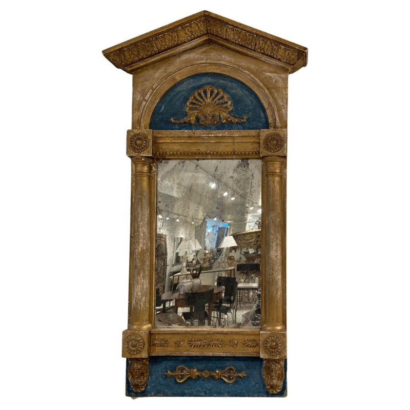 19th Century Swedish Turquoise Mirror