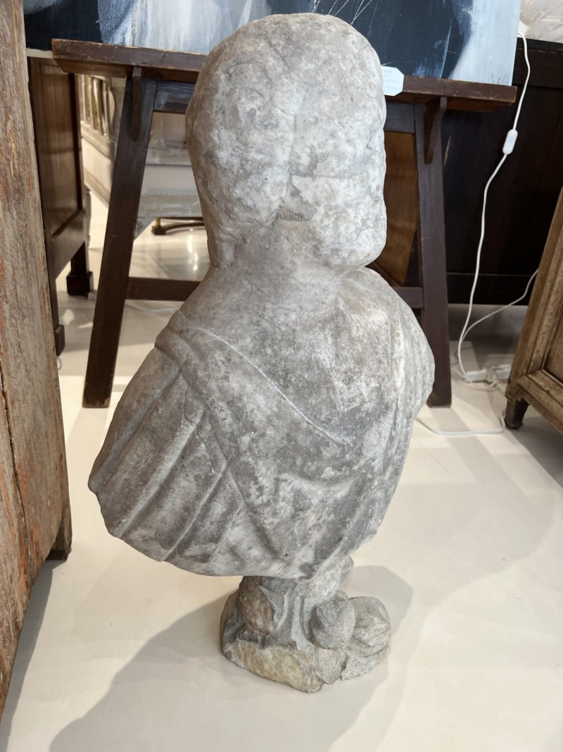 17th Century Marble Bust of Man - Image 3