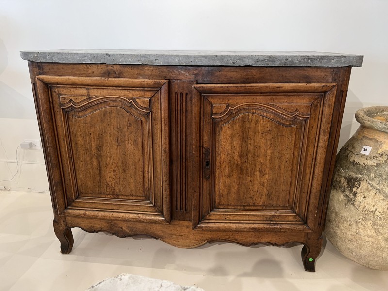 Transition Louis XIV Buffet with Belgian Blue Stone Top - Image 2