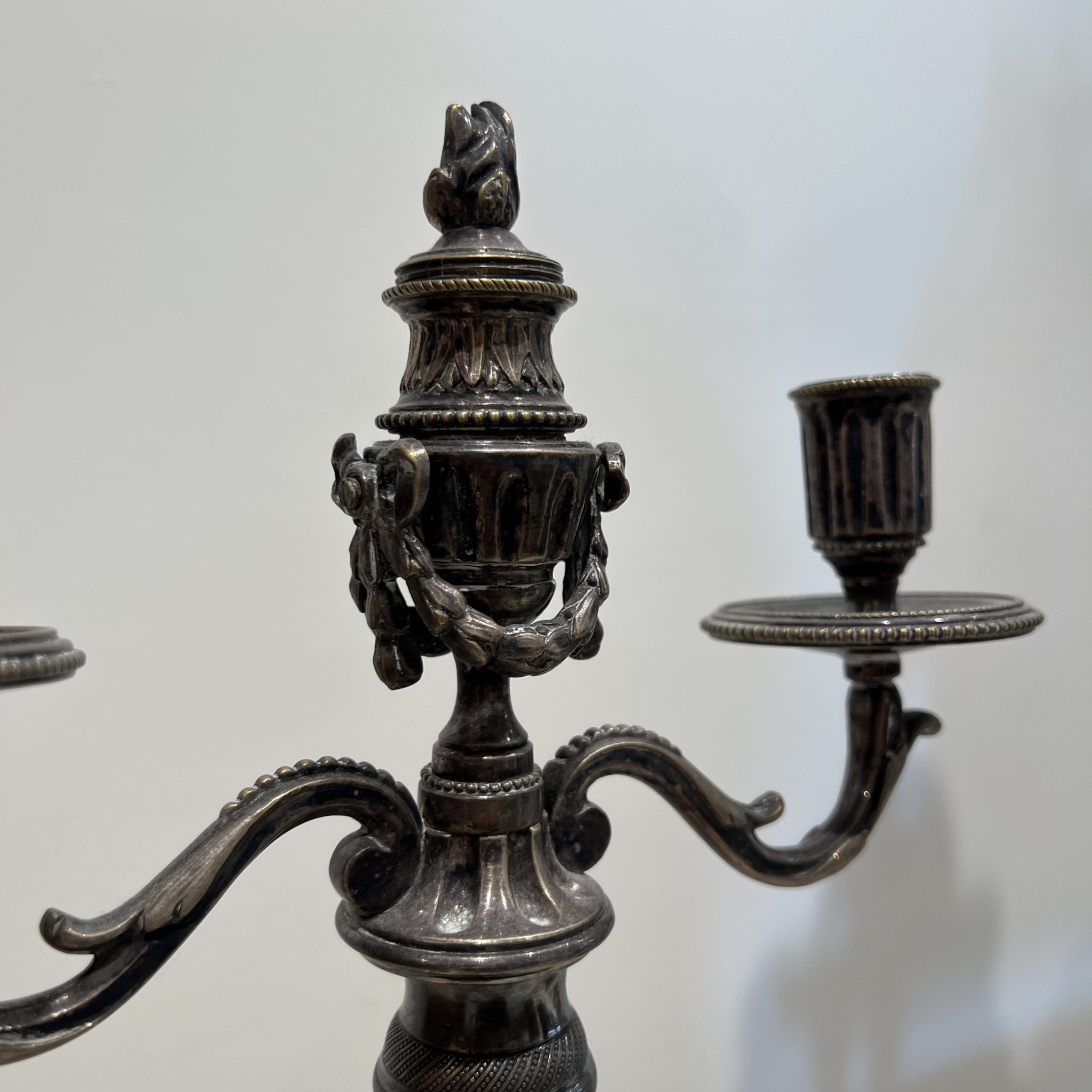 Pair Silver Double Candlesticks - Image 4