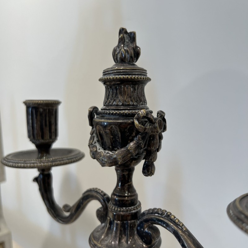 Pair Silver Double Candlesticks - Image 3