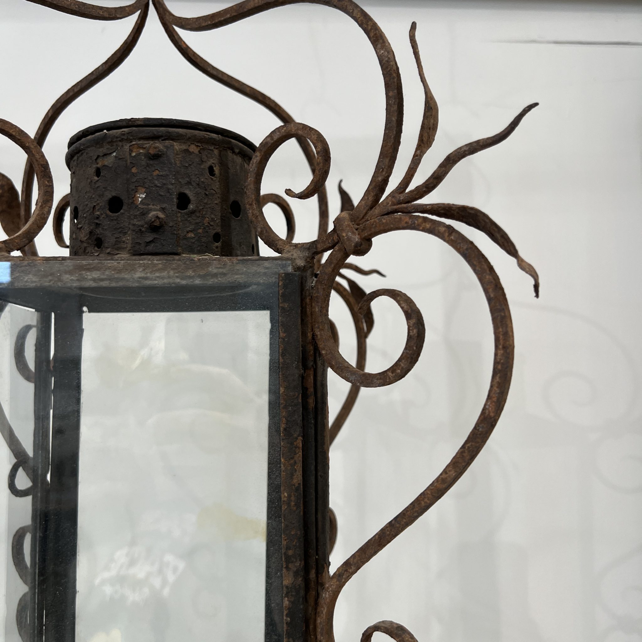 Wrought iron store lantern hangers