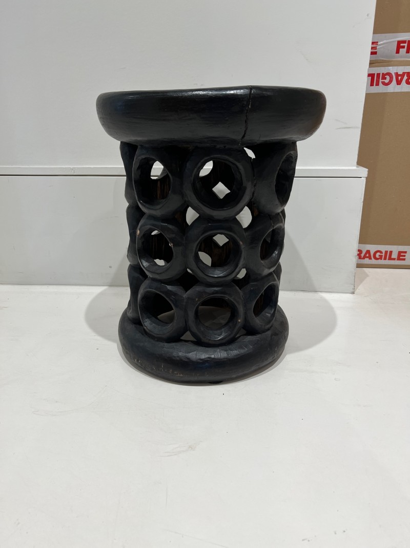 African Bamileke Hand Carved Stool - Image 6