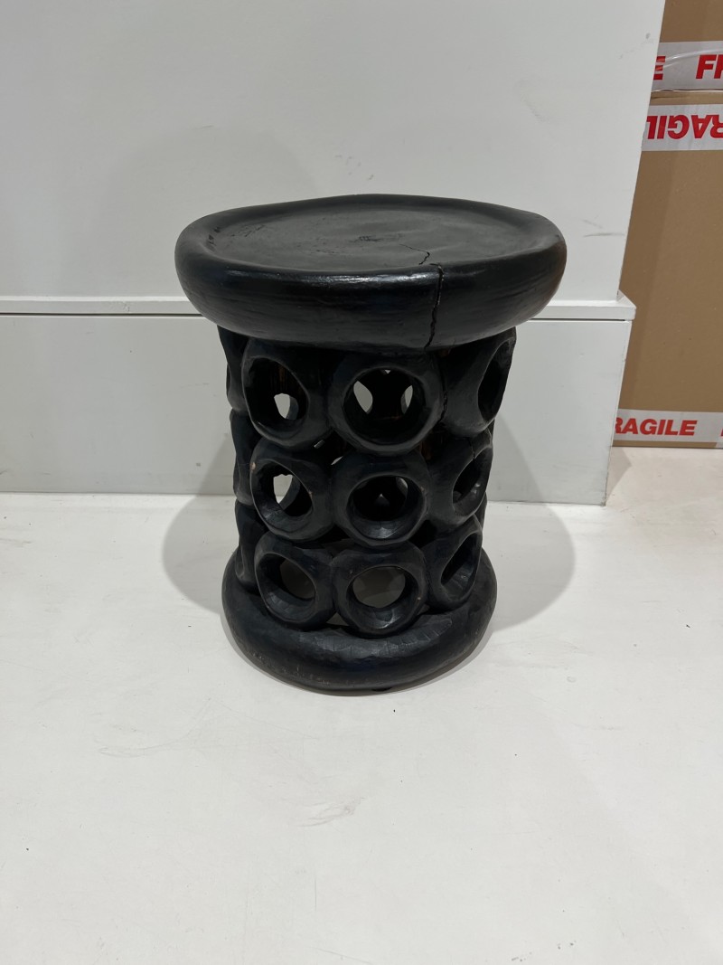 African Bamileke Hand Carved Stool - Image 5