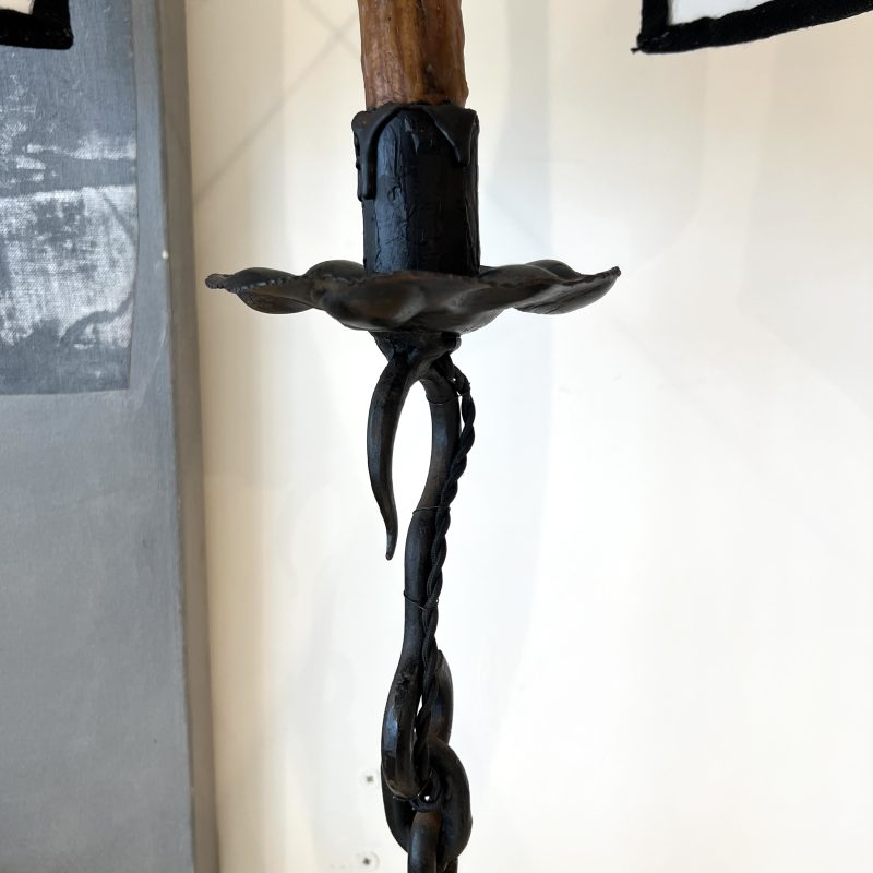 Vintage Black Chain Link Floor Lamp - Image 3