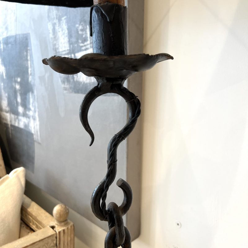 Vintage Black Chain Link Floor Lamp - Image 4