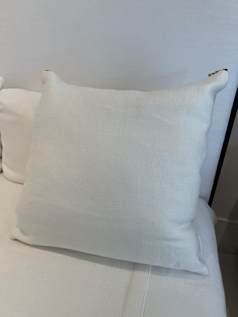 Heavy Black Belgian Linen on Oyster Pillow - Image 3