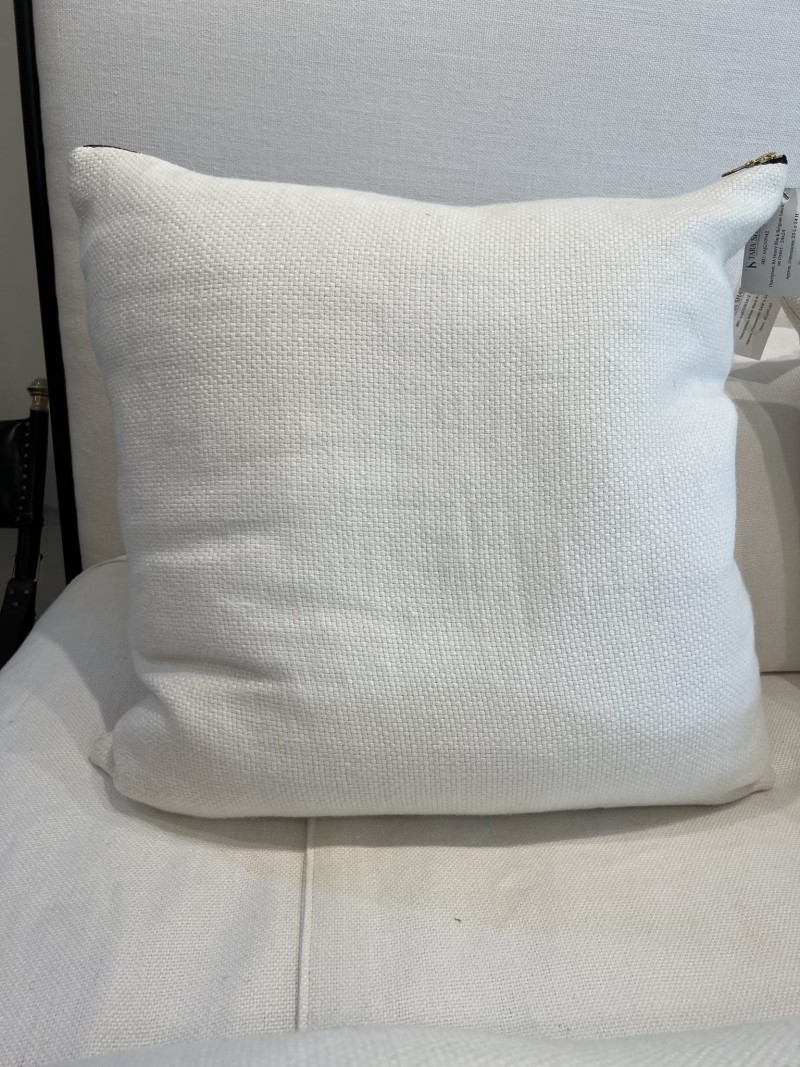 Heavy Black Belgian Linen on Oyster Pillow - Image 3