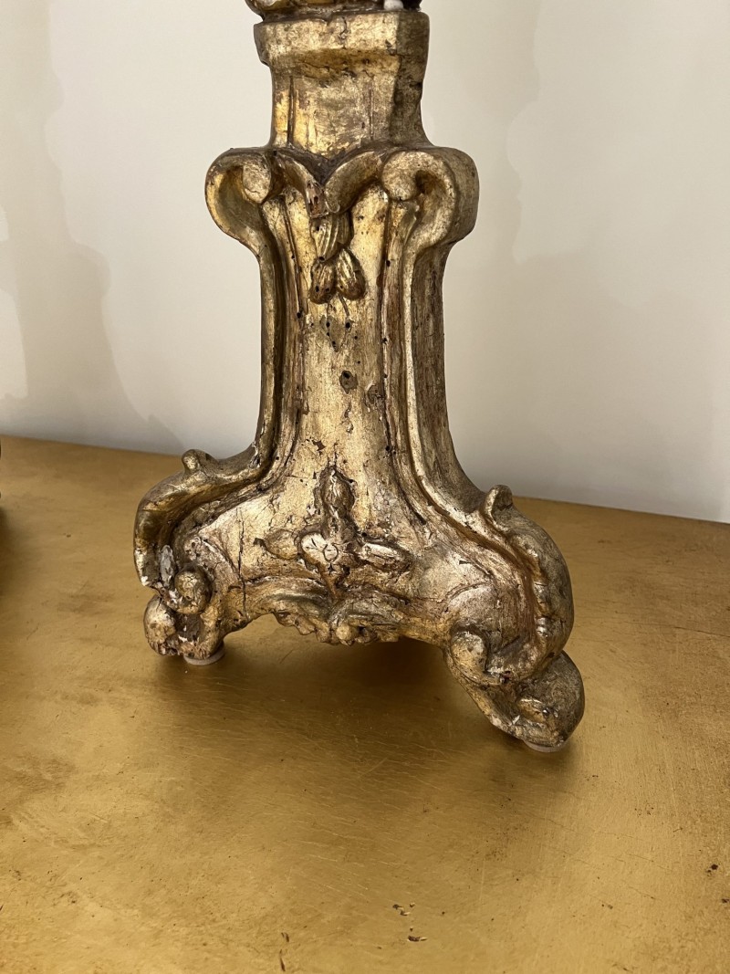Pair Large Gold Candlesticks - Image 3