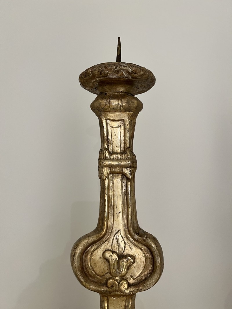 Pair Large Gold Candlesticks - Image 5