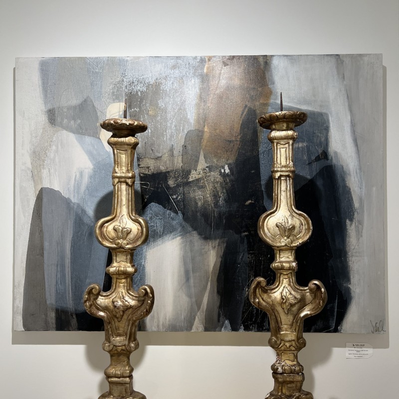 Pair Large Gold Candlesticks - Image 6