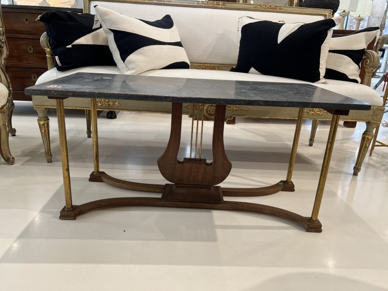 Lyre Coffee Table with Marble Top - Image 2