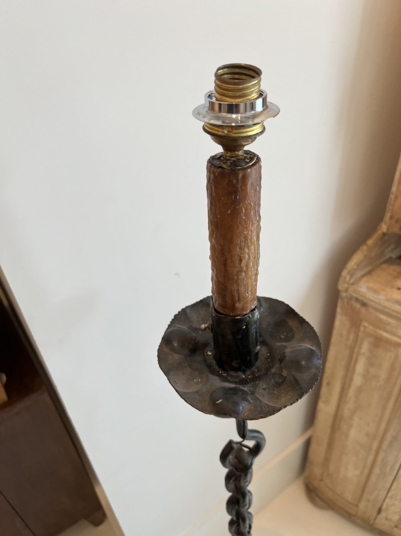 Vintage Black Chain Link Floor Lamp - Image 7