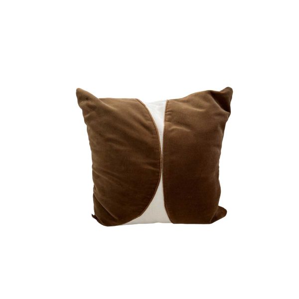 Brown Velvet on Oyster Linen Pillow