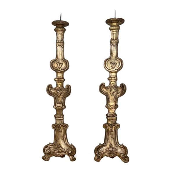Pair Large Gold Candlesticks