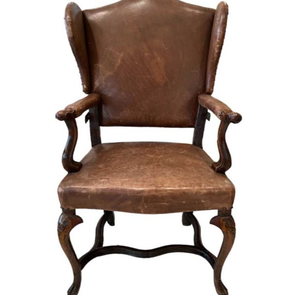 18th Century French Leather Reclining Chair
