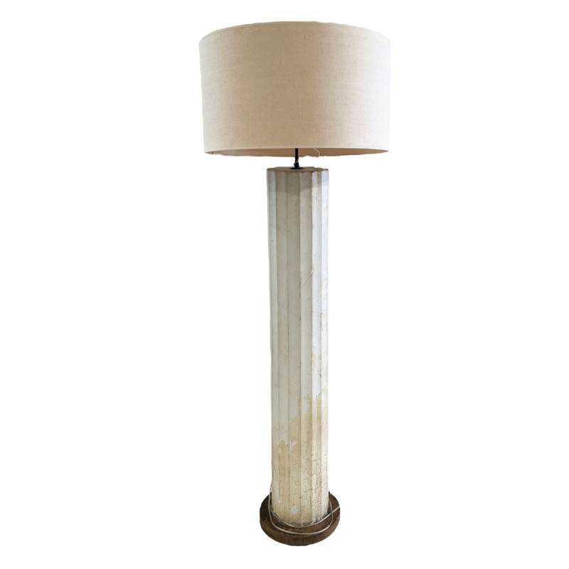 Antique Wooden Column Floor Lamp
