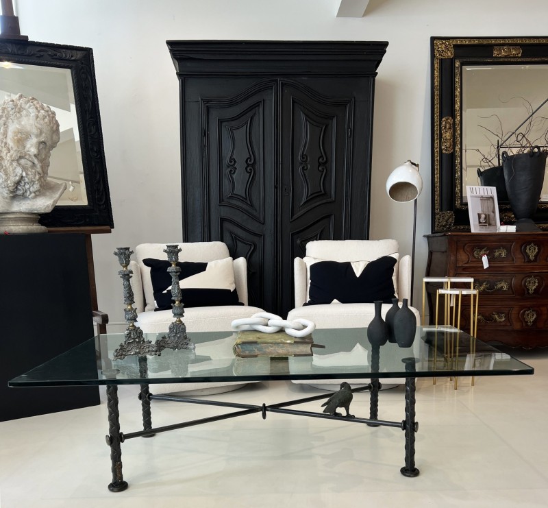 Ilana Goor Iron and Glass Coffee Table - Image 10