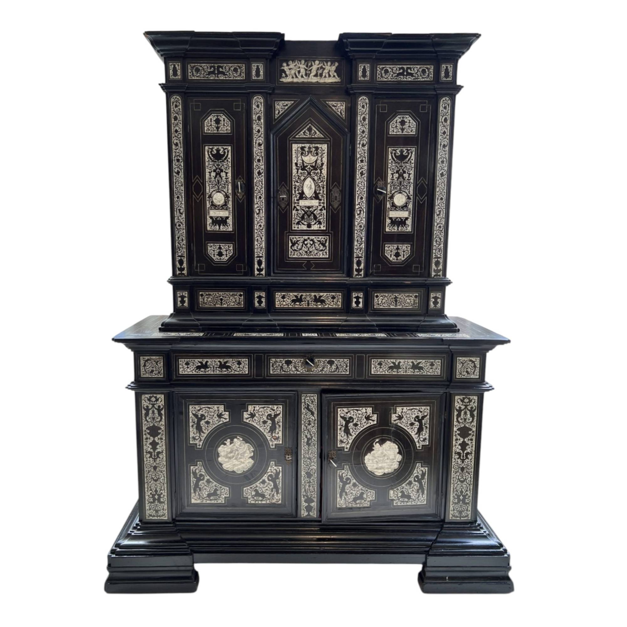 19th Century Italian Cabinet with Bone Inlay by Ferdinando Pogliani