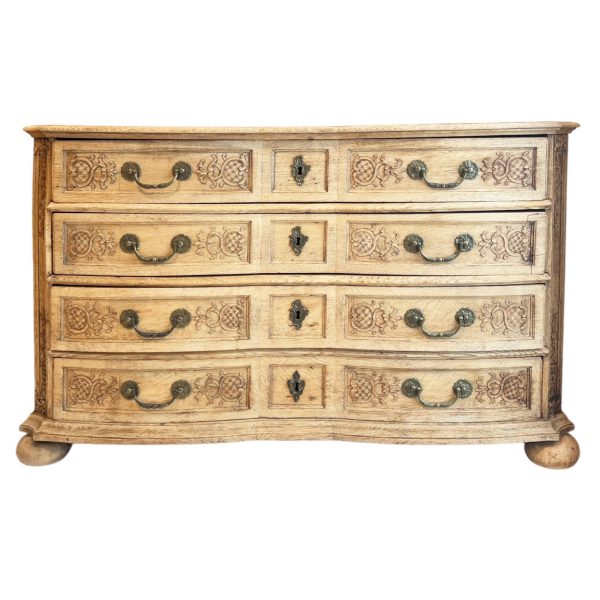 18th Century Bleached Oak Chest (Liege, Belgium)