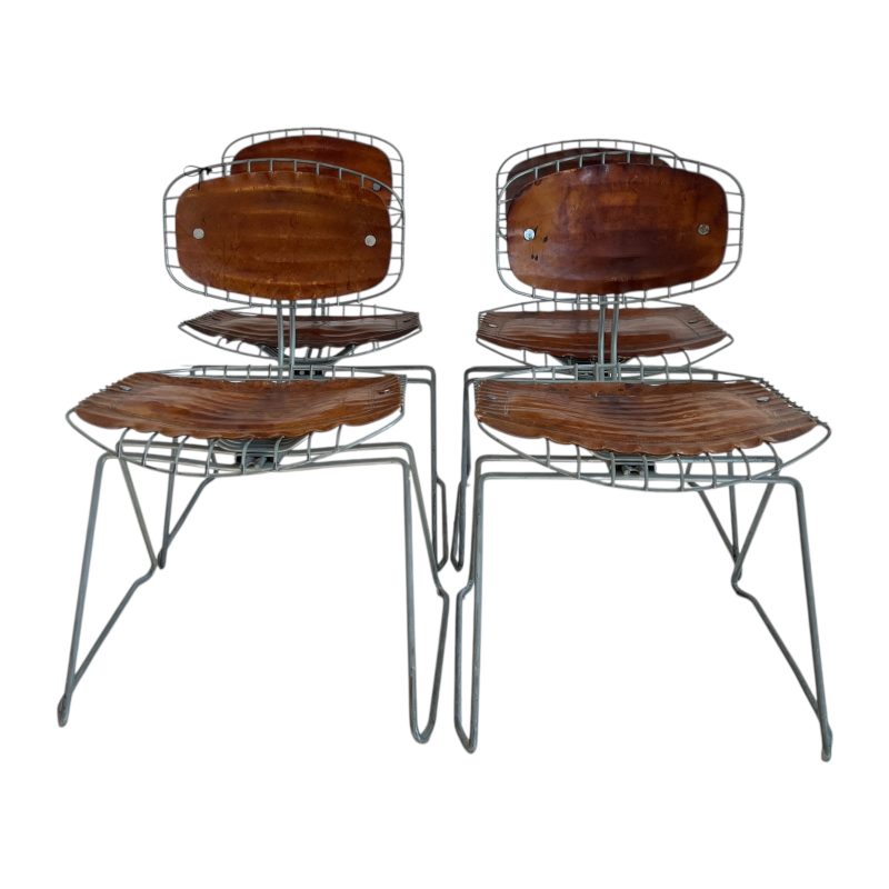 Late 20th Century French Set of 4 Leather & Metal "Beaubourg" Chairs from the Georges Pompidou - Image 13