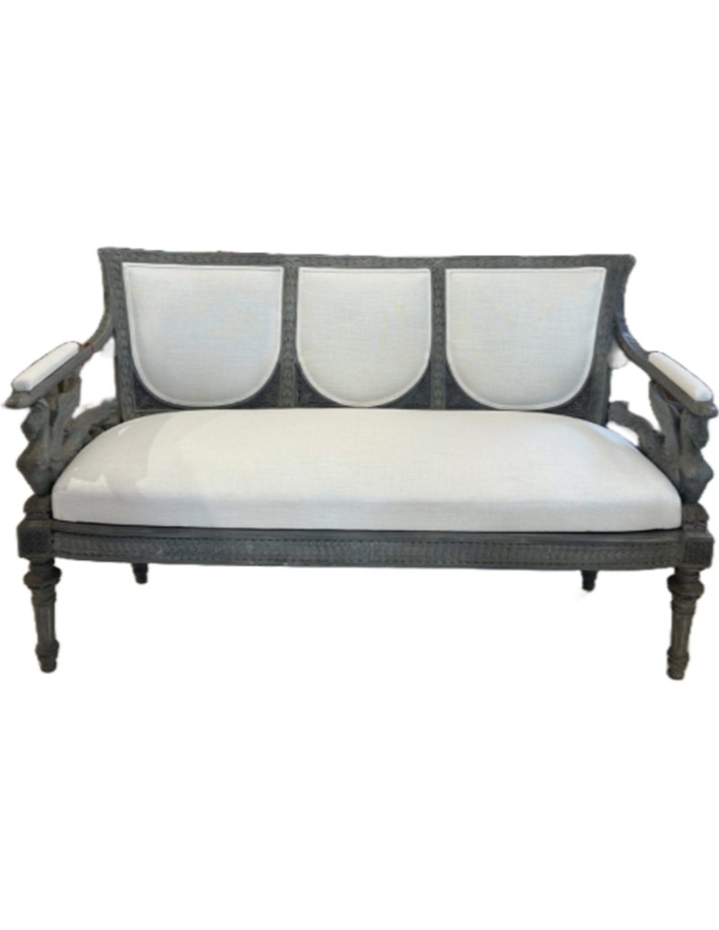19th Century Swedish Bench with Griffons